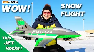 FMS Futura 64mm JET - WOW! Take off & Land on Snow & Ice - Maiden