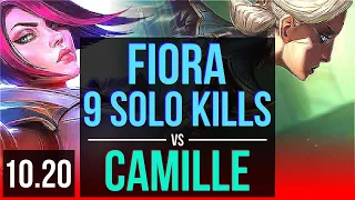 FIORA vs CAMILLE (TOP) | 3 early solo kills, 9 solo kills | EUW Grandmaster | v10.20