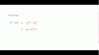 CSEC Maths - Algebra - Factorizing the difference of two squares