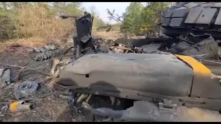 Танк оккупантов, уничтоженный украинскими воинами