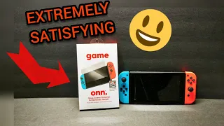 Opening and applying a screen protector for the Nintendo Switch. EXTREMELY SATISFYING!