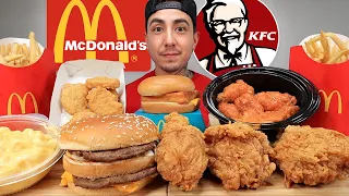MUKBANG EATING Mcdonald's Big Mac, Filet O Fish, KFC CRISPY Fried Chicken, Fried Buffalo Wings