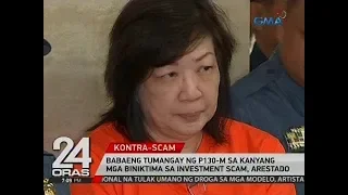 Babaeng tumangay ng P130-M sa kanyang mga biniktima sa investment scam, arestado