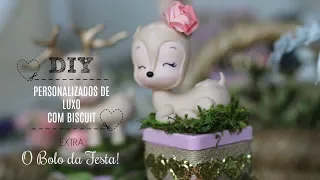 DIY - PERSONALIZADOS DE LUXO COM BISCUITS E O BOLO DA FESTA. - Bosque da Elisa - Preparativos 4