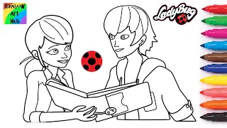 Miraculous Marinette & Adrien coloring page video - Miraculous coloring pages