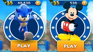 Sonic Dash vs Mickey Mouse Subway - Movie Sonic vs All Bosses Zazz Eggman All 61 Characters Unlocked