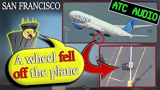 WHEEL FALLS OFF UNITED AIRCRAFT during Takeoff at San Francisco!