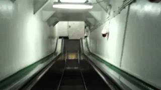 Down: Vintage Westinghouse Escalator at the USS Hornet Museum in Alameda, CA