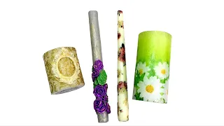 Amazing Candles Decorating Ideas/Decoupage candles Tutorial