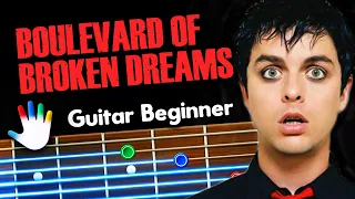 Boulevard Of Broken Dreams Guitar Lessons for Beginners Green Day Tutorial | Easy Chords + Lyrics