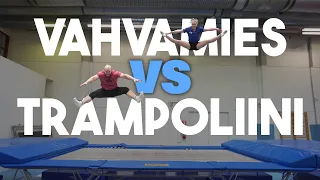 Kestääkö Trampoliini? | Vahvamies vs Trampoliinivoimistelu | ft. Ella Korhonen