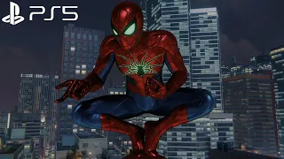Spider-Man Remastered PS5 - Spider-Armour MK IV Suit Free Roam Gameplay (4K Fidelity Mode)