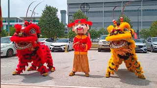 Traditional Lion Dance check out EV Car with Choy San Yeh