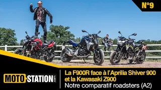 La BMW F900R face à l'Aprilia Shiver 900 et la Kawasaki Z900, notre comparatif roadsters (A2)