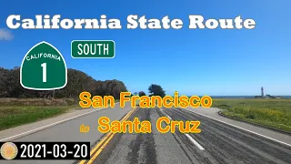 CA-1, San Francisco to Santa Cruz, scenic drive southbound