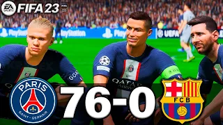 FIFA 23 - MESSI, RONALDO, MBAPPE, NEYMAR, ALL STARS | PSG 76-0 FC BARCELONA | UCL FINAL