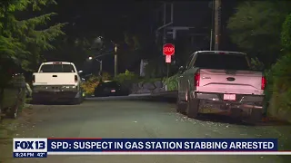 Suspect accused of stabbing gas station clerk arrested | FOX 13 Seattle