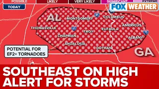 Significant Threat For Strong Tornadoes, 80+ mph Wind Gusts, Large Hail Expected For Southeast