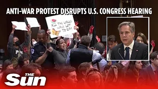 Anti-war protest disrupts US Congress hearing as Biden officials seek aid for Israel and Ukraine