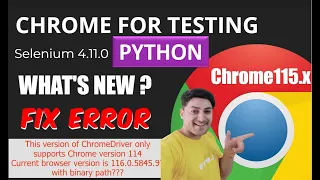 NEW CHROME FOR TESTING |UPDATE | CHROME 115.X | Python with Selenium 4.11.2 | #chrome #webdriver