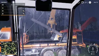 Farming Simulator 19: logging excavator cab view