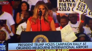 Melania Trump delivers the "Lords Prayer" at President Donald Trump Melbourne, Florida even