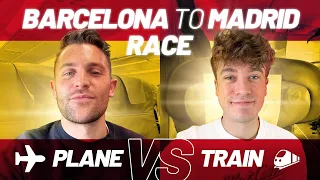 RACING from Barcelona to Madrid | PLANE (Iberia) vs high-speed TRAIN (Renfe)