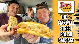 Eating the original Maxwell Street Polish Sausage at Jim's Original with Tom Keller 🌭🚗