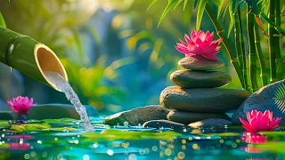 Relaxing Music Piano, Beautiful Peaceful, Zen Music, Nature Sounds, Bamboo Water Sounds