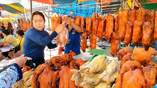 Wow ! The Best Day For Vendors Selling Out Roast Pigs, Ducks, Chicken, Cake & Fruits - Food Market
