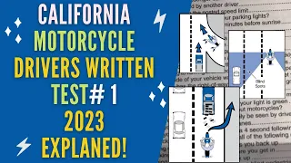2023 CALIFORNIA MOTORCYCLE DRIVERS WRITTEN TEST # 1 . PASS Class M License in 2023