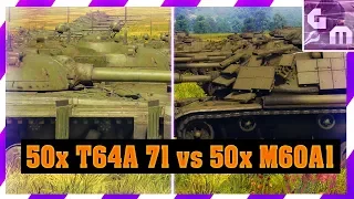 War Thunder 50x T-64A 71 vs 50x M60A1 RISE