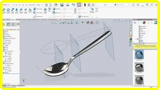 How to make Spoon in Solidworks - Solidworks Surface Tutorial 2023