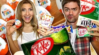 ПРОБУЕМ ►►ЗЕЛЁНЫЙ КитКат◄◄ ТАЙСКИЙ КИНДЕР И МИНДАЛЬНЫЙ M&MS - НЕ НУЖНО МЕНЯ ЗЛИТЬ!