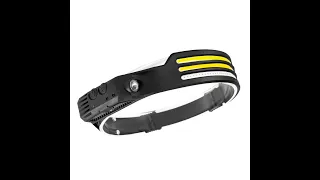 Induction Headlamp COB LED Head Lamp with Built-in Battery Flashlight USB Rechargeable Head Lamp