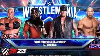 WWE 2K23 - Undertaker Vs Kane Vs Goldberg Vs Rikishi | Old School Championship Match PS5 [4K]