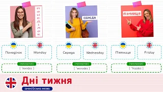 Дні тижня англійською мовою. Англійська мова для початківців.