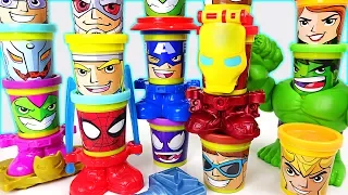 Marvel Avengers Play-Doh Hulk, Spider Man, Captain America, Iron Man Battle Play - DuDuPopTOY