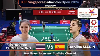 ⚪LIVE SCORE | Pornpawee CHOCHUWONG (THA) vs Carolina MARIN (SPA) | Singapore Badminton Open 2024
