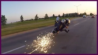 MOTORCYCLE CRASH Stunter SCRAPES Tail Section WRECKS ZX-10 STUNT FAIL 2016