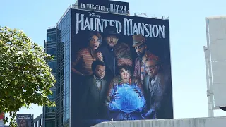 Disney Haunted Mansion Billboard Sunset Blvd Los Angeles California USA July 13, 2023