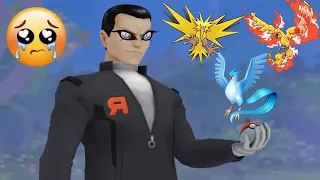 WHAT! Giovanni destroyed my legendary birds badly. Pokemon Go