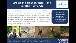 Conservation Conversations: David Allan - Birding the Roof of Africa (22Mar22)