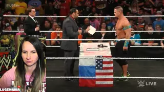 WWE Raw 3/16/15 Cena & Rusev Contract Signing