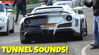 SUPERCARS vs TUNNEL - 812 SuperFast, Aventador Capristo, F12 N-Largo S, C63 Burnout, DB11, F40,...