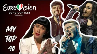 Eurovision 2022 - My Top 40 (6 months after the show)