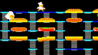 BurgerTime (Arcade) video game | 17-round session for 1 Player 🍔🍟👨‍🍳