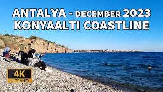 Antalya. Konyaalti Coast Walking Tour. December, 2023 [4K]