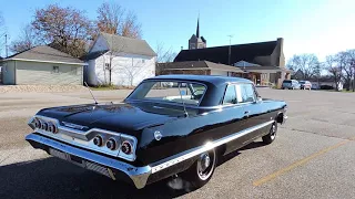 1963 chevy impala black for sale at www coyoteclassics com  **SOLD**