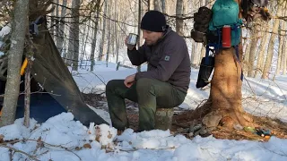 How to survive 1 day camping solo in winter (bushcraft tips)